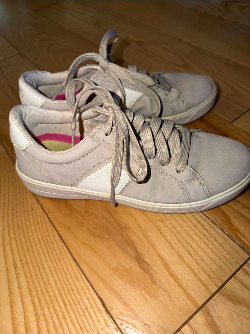 Ryka Women's Low-Top Lace-Up Sneakers in Light Beige and White